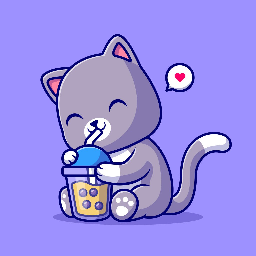 cat drinking soda
