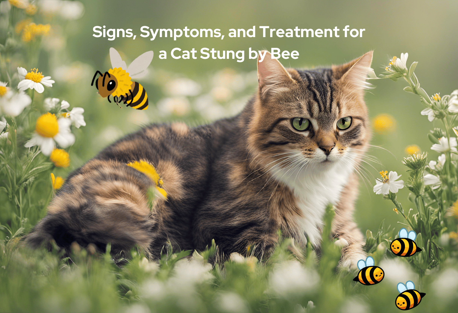 signs of a cat stung by bee